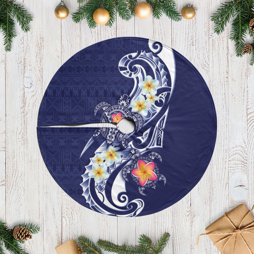 Bula Fiji Tapa Turtle Tree Skirt Plumeria Fijian Masi Vonu Midnight Blue LT14 Casual Midnight Blue - Polynesian Pride
