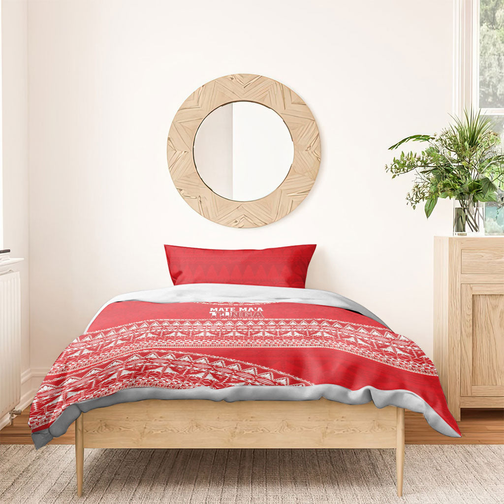 Mate Ma'a Tonga 2026 Rugby Bedding Set Go Champions Tongan Ngatu Pattern LT14 - Polynesian Pride