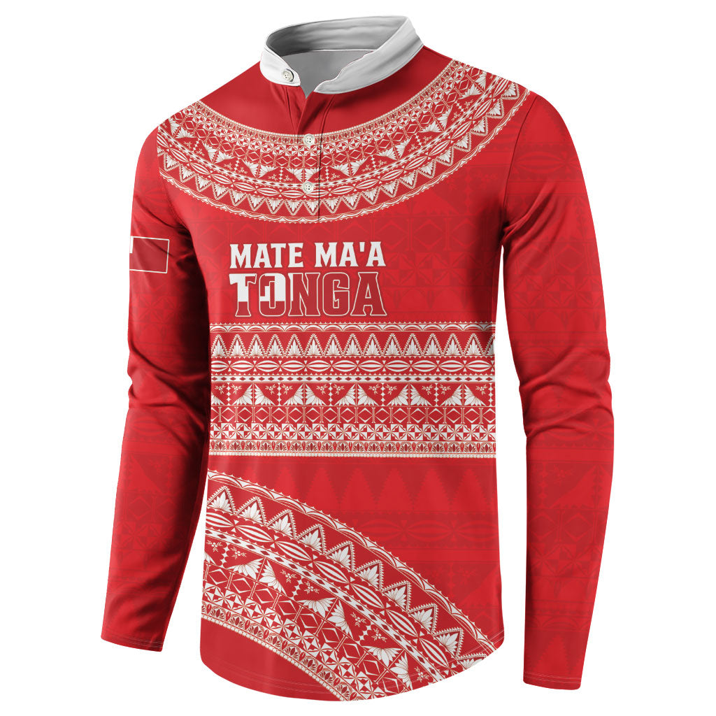 Mate Ma'a Tonga 2026 Rugby Custom Button Sweatshirt Go Champions Tongan Ngatu Pattern LT14 - Polynesian Pride