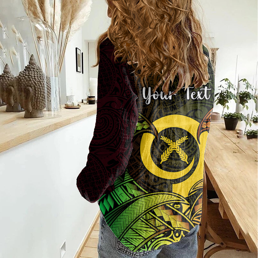 Personalised Vanuatu Family Day Women Casual Shirt Happy 26 December Vanuatuan Pig Tusk LT14 - Polynesian Pride