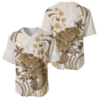 Brown And White Hawaii Chameleon Baseball Jersey Plumeria Polynesian Tribal Art LT14 - Polynesian Pride