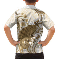Brown And White Hawaii Chameleon Kid Hawaiian Shirt Plumeria Polynesian Tribal Art LT14 - Polynesian Pride