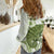 Green And White Hawaii Chameleon Women Casual Shirt Plumeria Polynesian Tribal Art