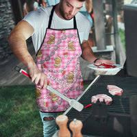 Pink Palaka Hawaii Mele Kalikimaka Apron Ohia Lehua Shell Leis Funny Gingerbread Santa - Polynesian Pride