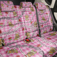 Pink Palaka Hawaii Mele Kalikimaka Back Car Seat Cover Ohia Lehua Shell Leis Funny Gingerbread Santa - Polynesian Pride