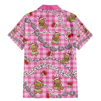 Pink Palaka Hawaii Mele Kalikimaka Family Matching Mermaid Dress and Hawaiian Shirt Ohia Lehua Shell Leis Funny Gingerbread Santa - Polynesian Pride