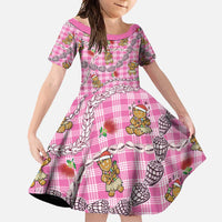 Pink Palaka Hawaii Mele Kalikimaka Family Matching Summer Maxi Dress and Hawaiian Shirt Ohia Lehua Shell Leis Funny Gingerbread Santa - Polynesian Pride