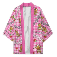 Pink Palaka Hawaii Mele Kalikimaka Kimono Ohia Lehua Shell Leis Funny Gingerbread Santa - Polynesian Pride