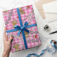 Pink Palaka Hawaii Mele Kalikimaka Wrapping Paper Ohia Lehua Shell Leis Funny Gingerbread Santa - Polynesian Pride