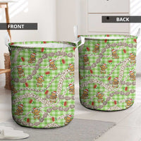 Green Palaka Hawaii Mele Kalikimaka Laundry Basket Ohia Lehua Shell Leis Funny Gingerbread Santa LT14 - Polynesian Pride