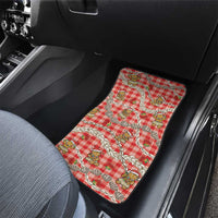 Red Palaka Hawaii Mele Kalikimaka Car Mats Ohia Lehua Shell Leis Funny Gingerbread Santa - Polynesian Pride