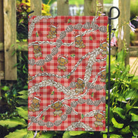 Red Palaka Hawaii Mele Kalikimaka Garden Flag Ohia Lehua Shell Leis Funny Gingerbread Santa - Polynesian Pride