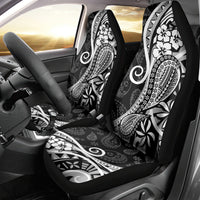 Black Polynesia Paisley Car Seat Cover Polynesian With Tropical Flowers LT14 - Polynesian Pride