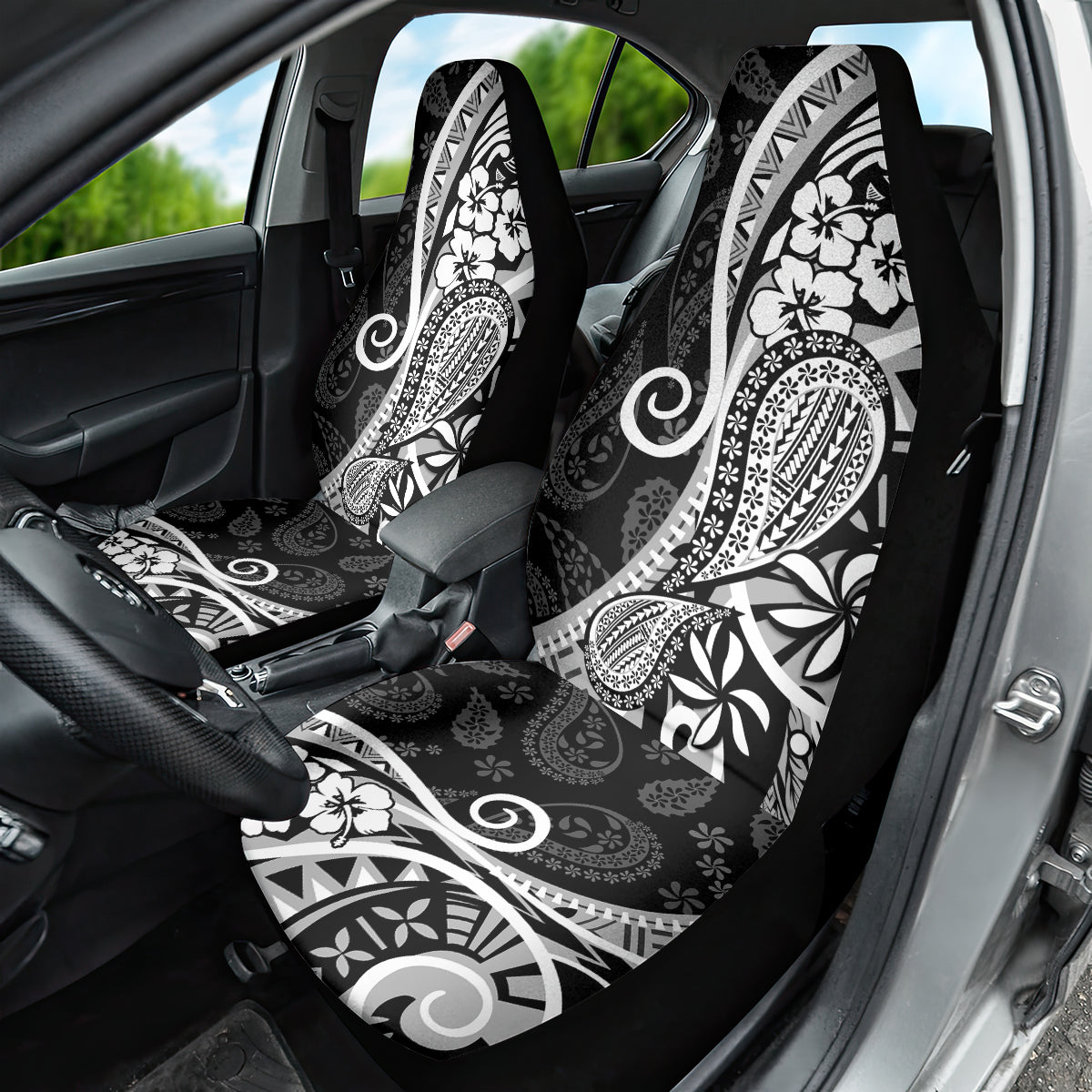 Black Polynesia Paisley Car Seat Cover Polynesian With Tropical Flowers LT14 - Polynesian Pride