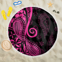 Pink Polynesia Paisley Beach Blanket Polynesian With Tropical Flowers LT14 One Size 150cm Pink - Polynesian Pride