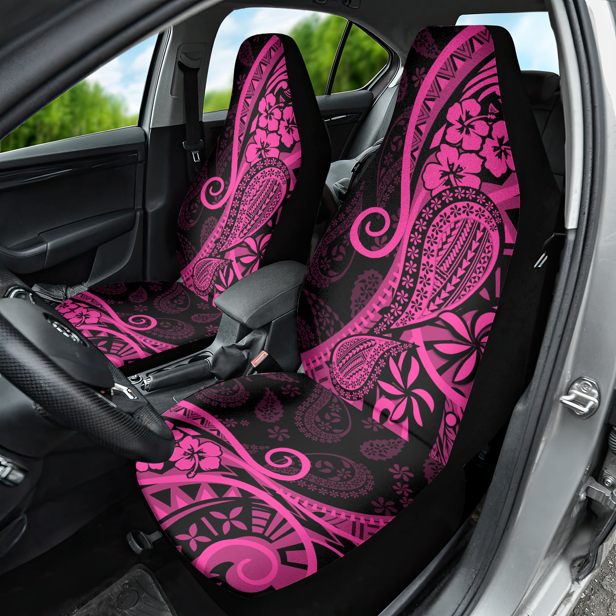 Pink Polynesia Paisley Car Seat Cover Polynesian With Tropical Flowers LT14 - Polynesian Pride