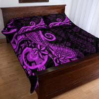 Polynesia Paisley Quilt Bed Set Polynesian With Tropical Flowers - Purple LT14 - Polynesian Pride