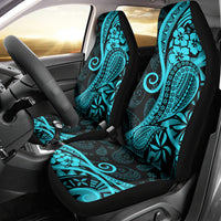 Polynesia Paisley Car Seat Cover Polynesian With Tropical Flowers - Turquoise LT14 - Polynesian Pride