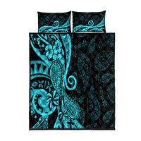 Polynesia Paisley Quilt Bed Set Polynesian With Tropical Flowers - Turquoise LT14 Turquoise - Polynesian Pride