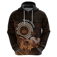 Talofa Samoa Hoodie Samoan Kava Bowl Siapo Pattern - Brown LT14 - Polynesian Pride