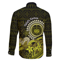 Lime Green Talofa Samoa Family Matching Long Sleeve Bodycon Dress and Hawaiian Shirt Samoan Kava Bowl Siapo Pattern LT14 - Polynesian Pride
