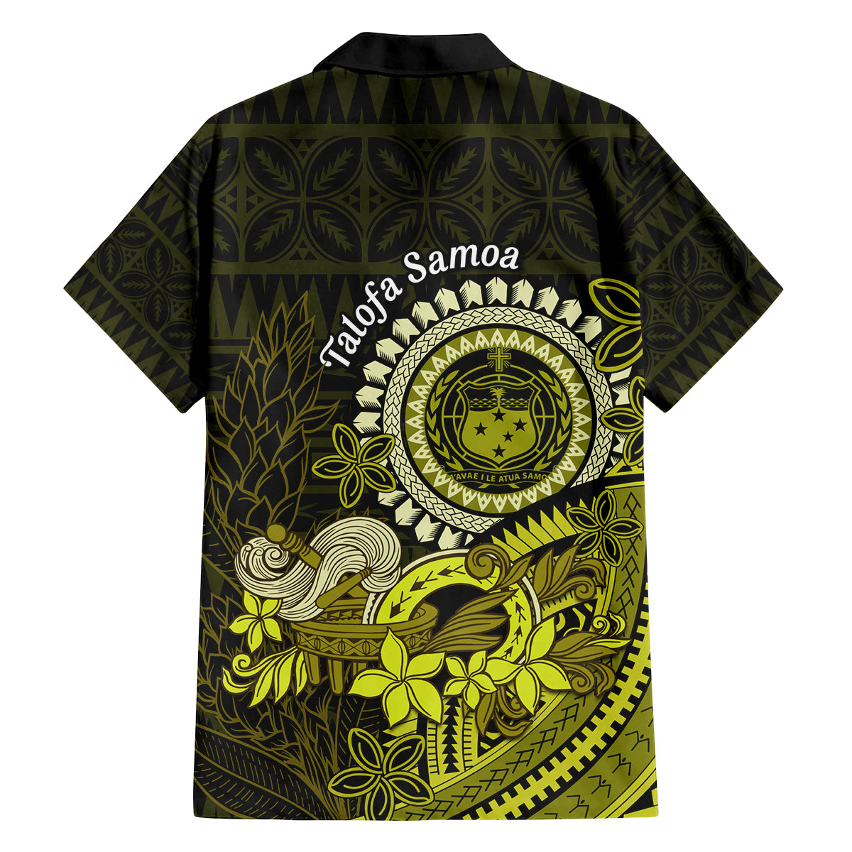 Lime Green Talofa Samoa Family Matching Tank Maxi Dress and Hawaiian Shirt Samoan Kava Bowl Siapo Pattern LT14 - Polynesian Pride