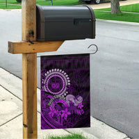 Purple Talofa Samoa Garden Flag Samoan Kava Bowl Siapo Pattern LT14 - Polynesian Pride