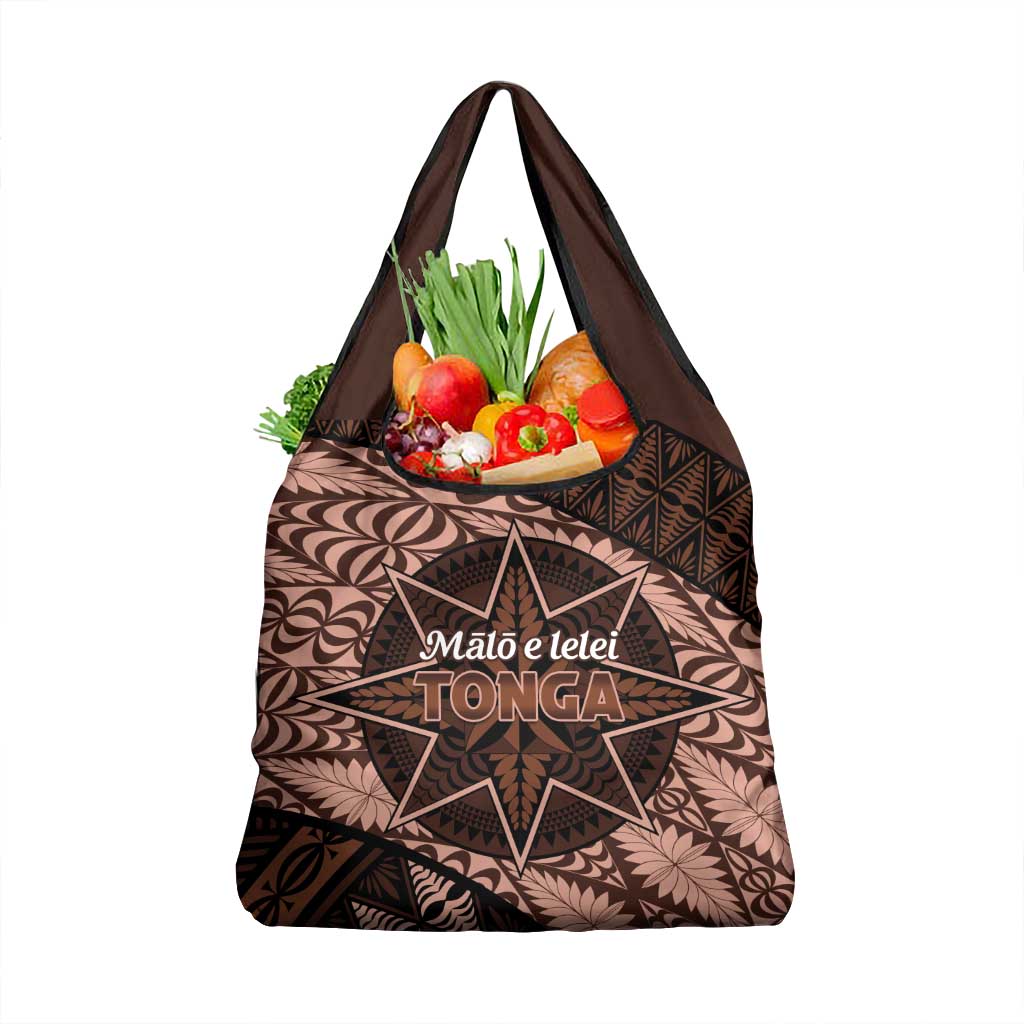 Malo e lelei Tonga Grocery Bag Tongan Ngatu Pattern Vintage Vibes