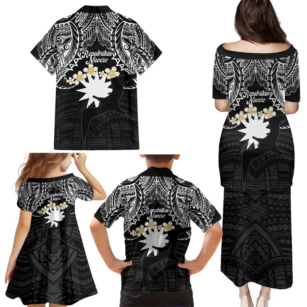 Ekamowir Omo Nauru Family Matching Puletasi and Hawaiian Shirt Naoero Twelve-pointed Star Polynesian Tattoo