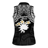 Ekamowir Omo Nauru Women Sleeveless Polo Shirt Naoero Twelve-pointed Star Polynesian Tattoo