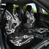 Black Aloha Hawaii Car Seat Cover Polynesian Shark Tattoo With Plumeria LT14 One Size Black - Polynesian Pride