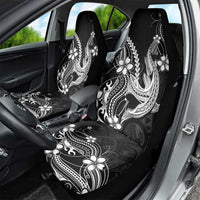 Black Aloha Hawaii Car Seat Cover Polynesian Shark Tattoo With Plumeria LT14 - Polynesian Pride