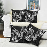 Black Aloha Hawaii Pillow Cover Polynesian Shark Tattoo With Plumeria LT14 - Polynesian Pride