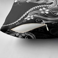 Black Aloha Hawaii Pillow Cover Polynesian Shark Tattoo With Plumeria LT14 - Polynesian Pride