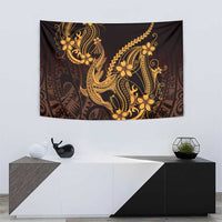 Gold Black Aloha Hawaii Tapestry Polynesian Shark Tattoo With Plumeria LT14 - Polynesian Pride
