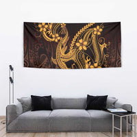 Gold Black Aloha Hawaii Tapestry Polynesian Shark Tattoo With Plumeria LT14 - Polynesian Pride