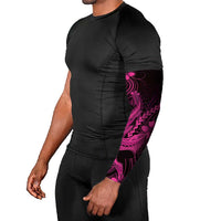 Pink Black Aloha Hawaii Arm Sleeves Polynesian Shark Tattoo With Plumeria - Polynesian Pride
