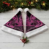 Pink Black Aloha Hawaii Christmas Santa Hat Polynesian Shark Tattoo With Plumeria LT14 - Polynesian Pride