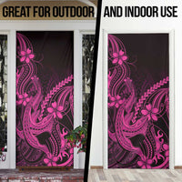 Pink Black Aloha Hawaii Door Cover Polynesian Shark Tattoo With Plumeria LT14 - Polynesian Pride