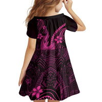 Pink Black Aloha Hawaii Family Matching Long Sleeve Bodycon Dress and Hawaiian Shirt Polynesian Shark Tattoo With Plumeria - Polynesian Pride