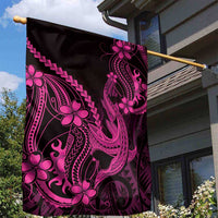 Pink Black Aloha Hawaii Garden Flag Polynesian Shark Tattoo With Plumeria LT14 - Polynesian Pride