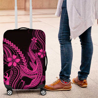 Pink Black Aloha Hawaii Luggage Cover Polynesian Shark Tattoo With Plumeria LT14 Pink - Polynesian Pride