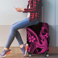 Pink Black Aloha Hawaii Luggage Cover Polynesian Shark Tattoo With Plumeria LT14 - Polynesian Pride