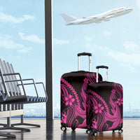 Pink Black Aloha Hawaii Luggage Cover Polynesian Shark Tattoo With Plumeria LT14 - Polynesian Pride