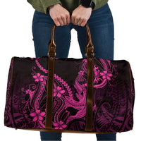 Pink Black Aloha Hawaii Travel Bag Polynesian Shark Tattoo With Plumeria LT14 Pink - Polynesian Pride