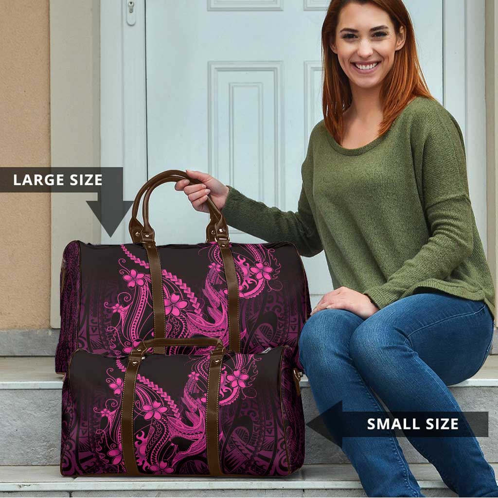 Pink Black Aloha Hawaii Travel Bag Polynesian Shark Tattoo With Plumeria LT14 - Polynesian Pride