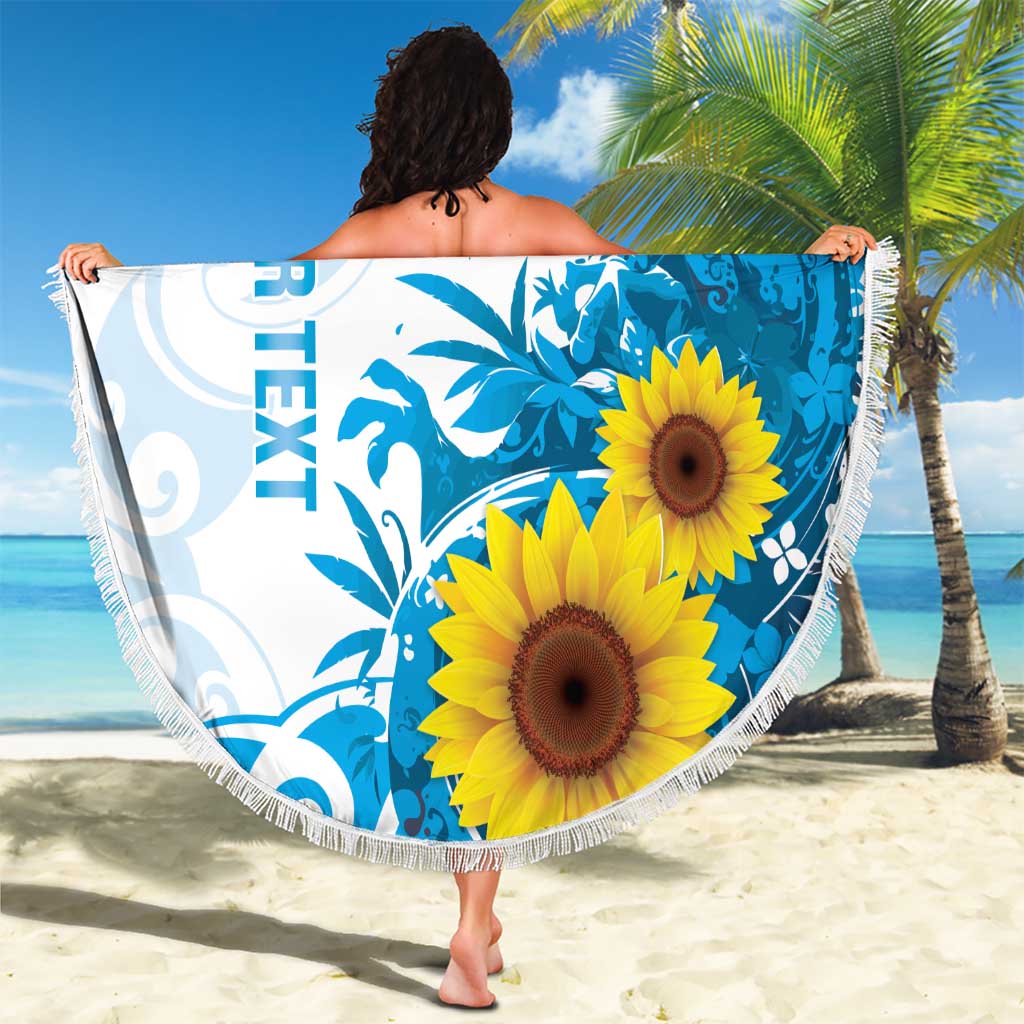 New Zealand Autism Awareness Month Beach Blanket Takiwatanga Maori Lizard With Sunflower
