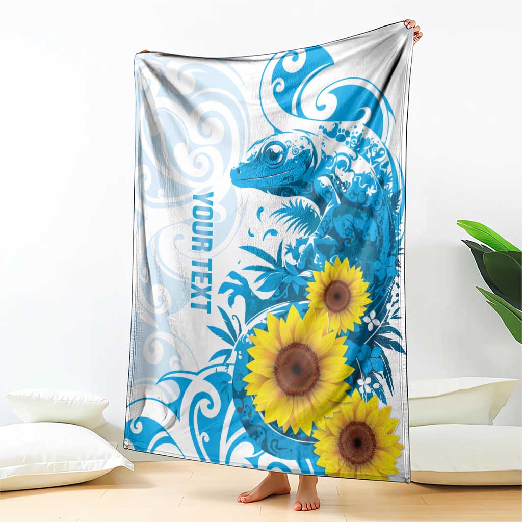 New Zealand Autism Awareness Month Blanket Takiwatanga Maori Lizard With Sunflower