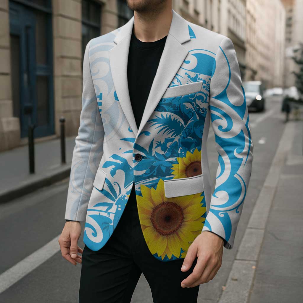 New Zealand Autism Awareness Month Blazer Takiwatanga Maori Lizard With Sunflower - Polynesian Pride