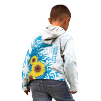 New Zealand Autism Awareness Month Kid Hoodie Takiwatanga Maori Lizard With Sunflower
